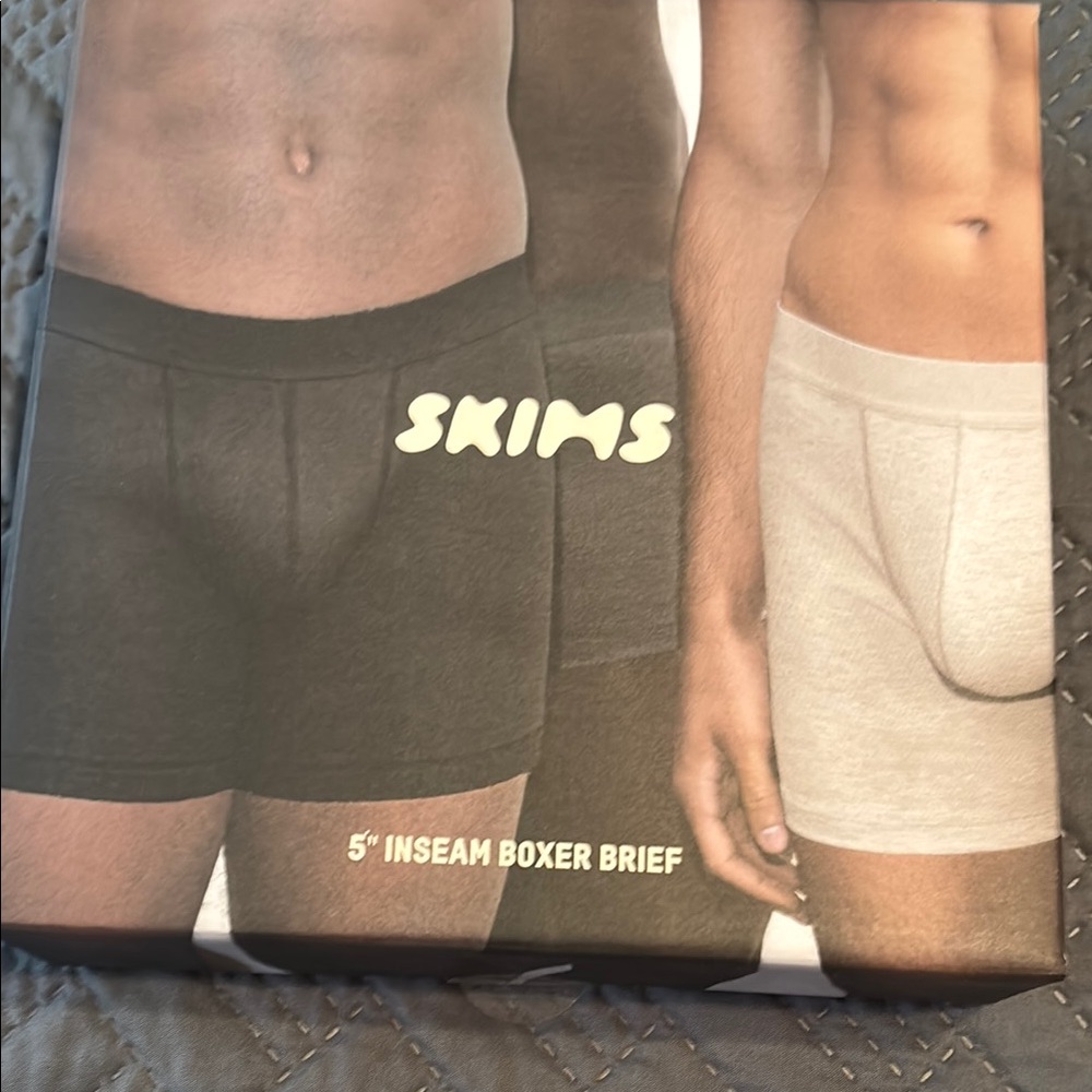 SKIMS Black and Gray Boxer Briefs Stretch Fit